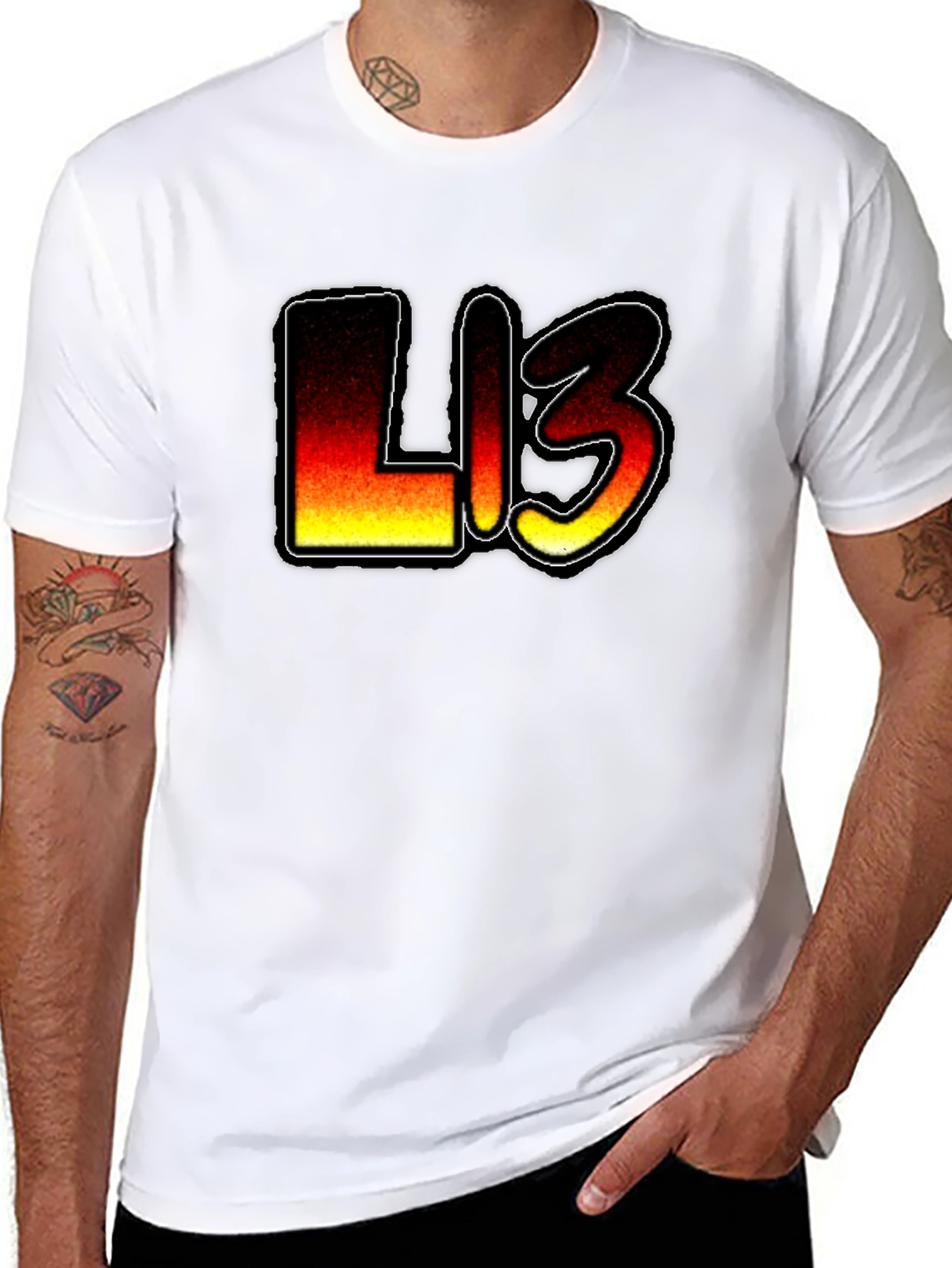 Fiery L13 Graphic Black T-Shirt