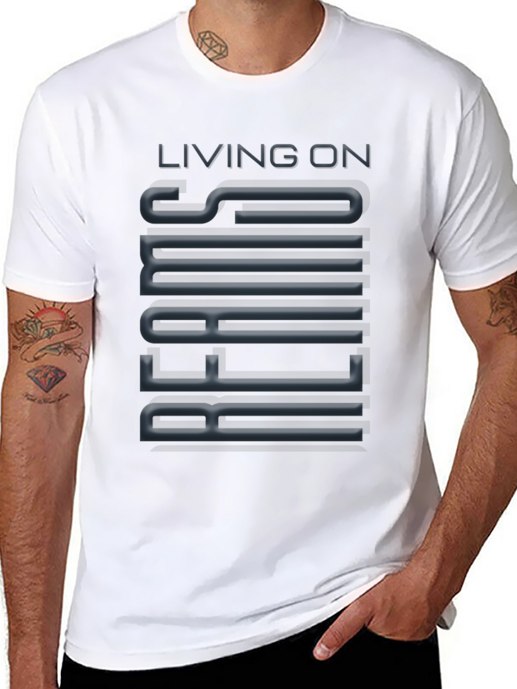 Living On Beams T-Shirt - Cool Graphic Tee
