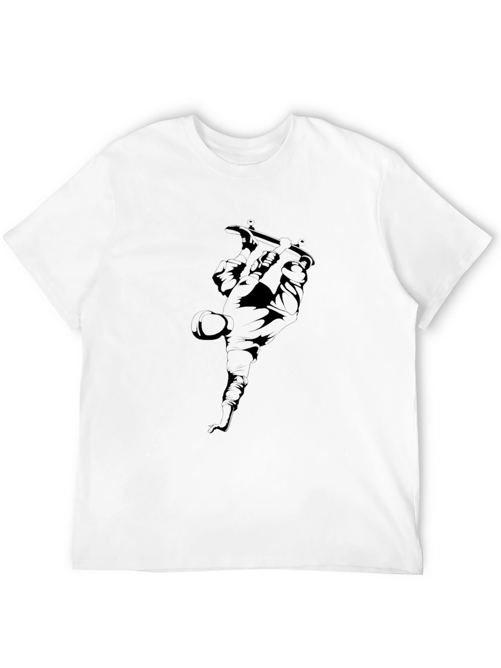 Mens Black Skateboarder Graphic Tee