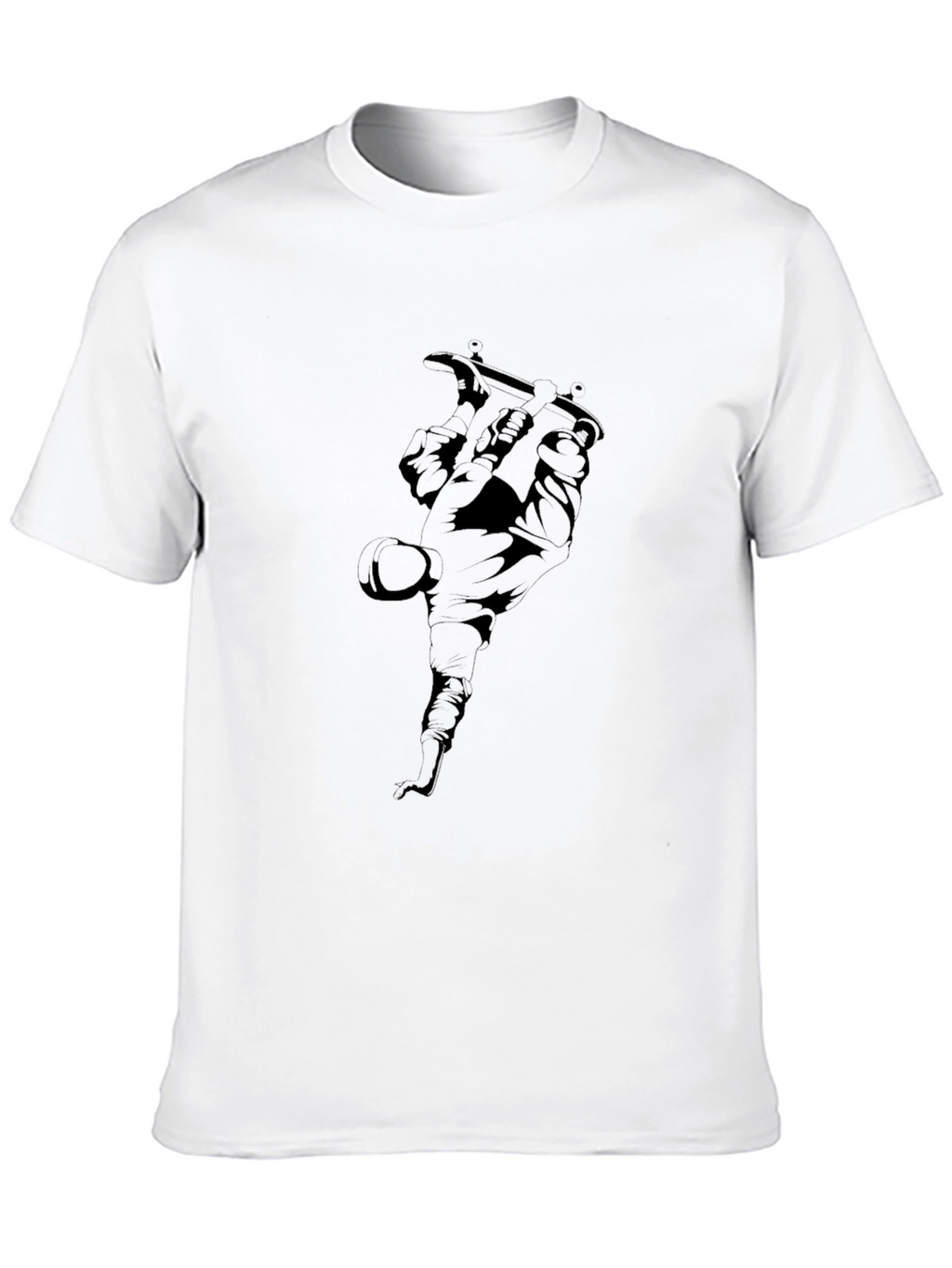 Mens Black Skateboarder Graphic Tee