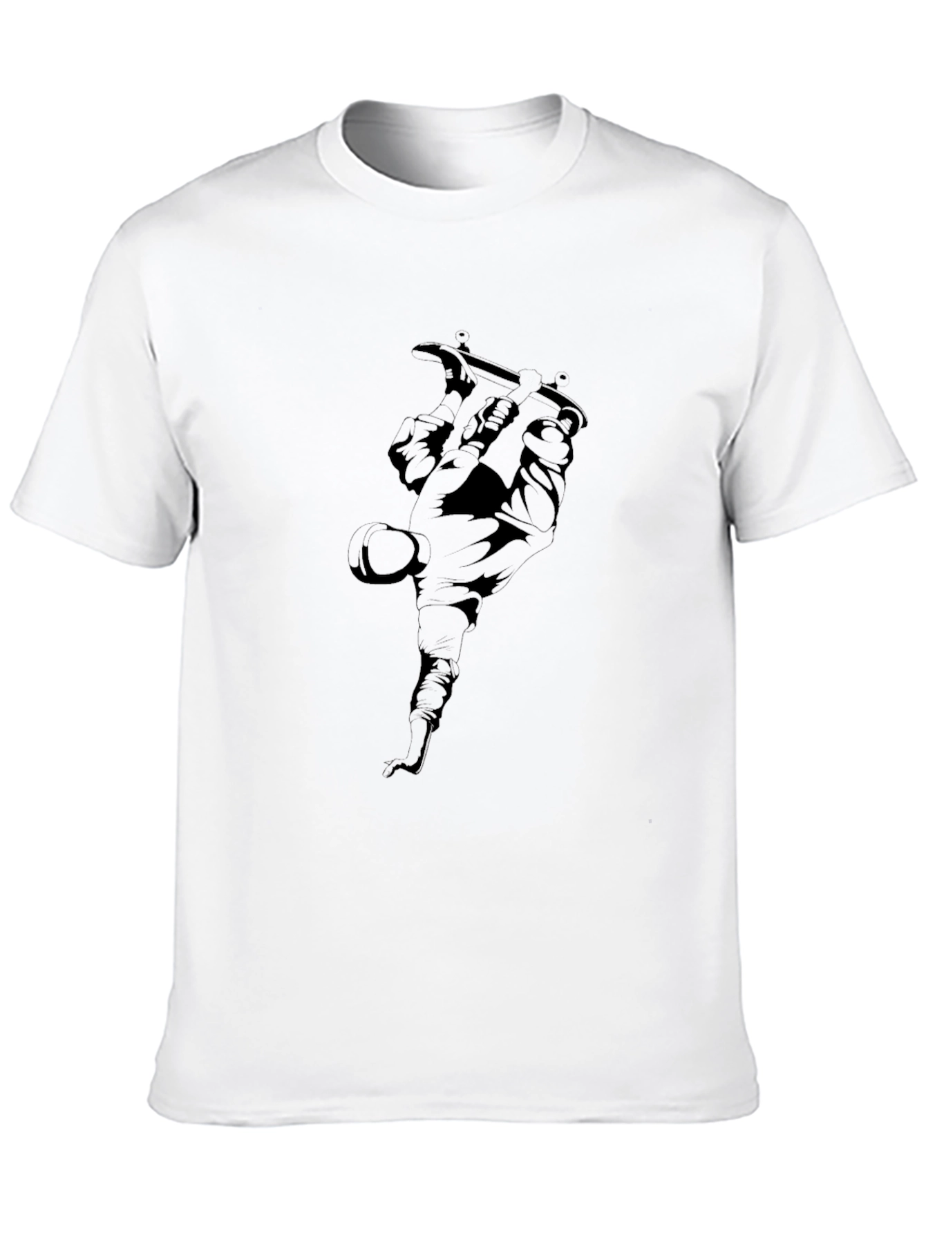 Mens Black Skateboarder Graphic Tee