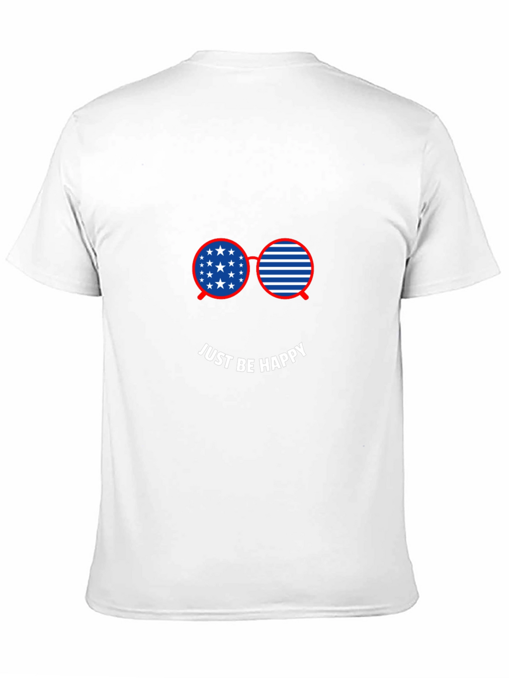 Just Be Happy American Flag Glasses Graphic Tee