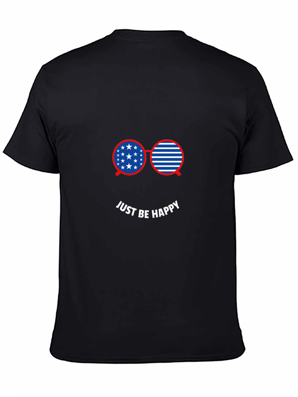 Just Be Happy American Flag Glasses Graphic Tee