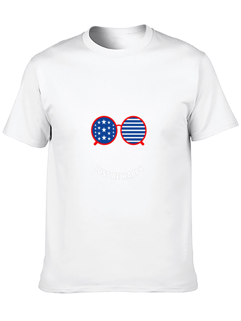 Just Be Happy American Flag Glasses Graphic Tee