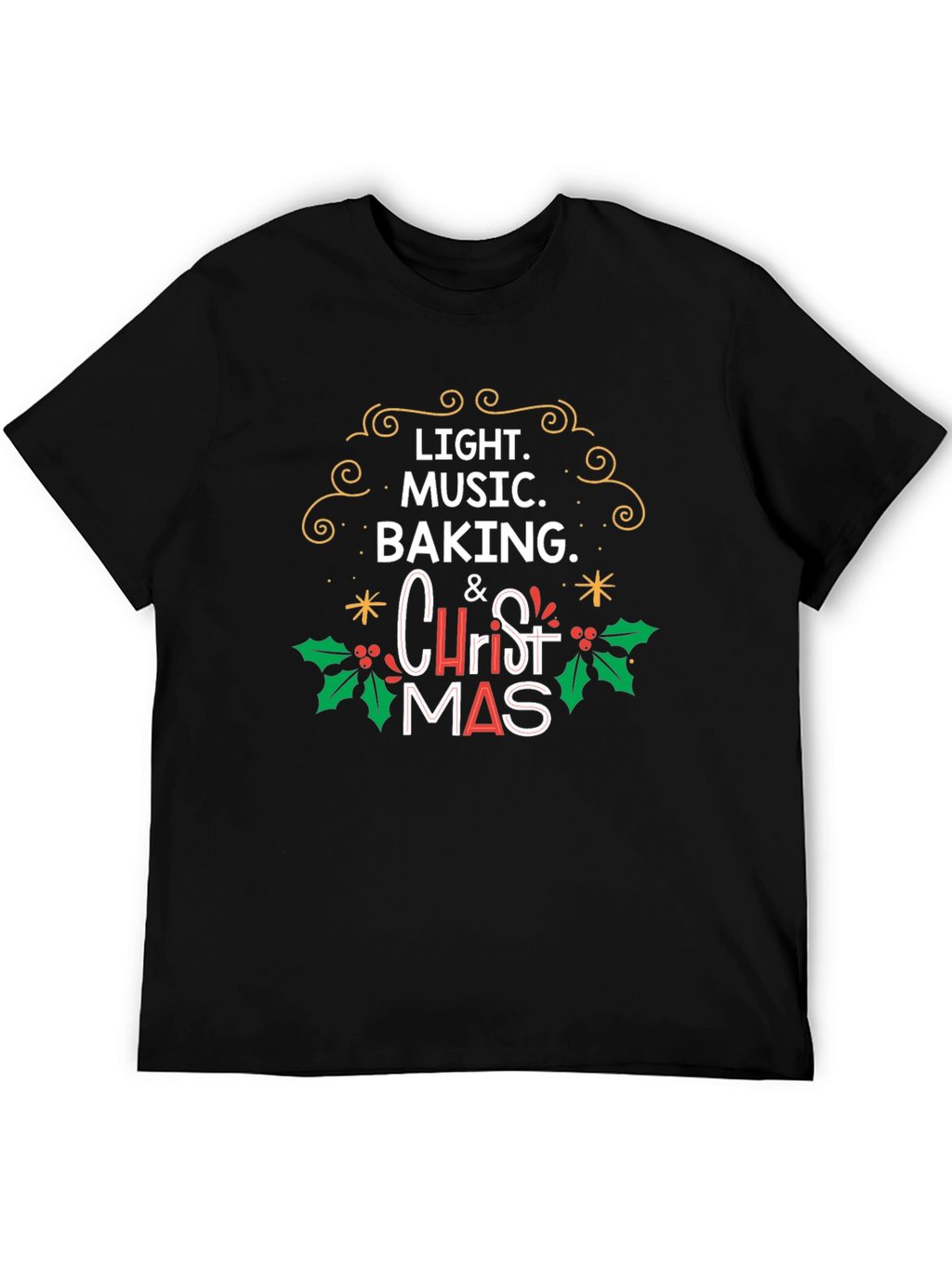 Christmas Light Music Baking T-Shirt