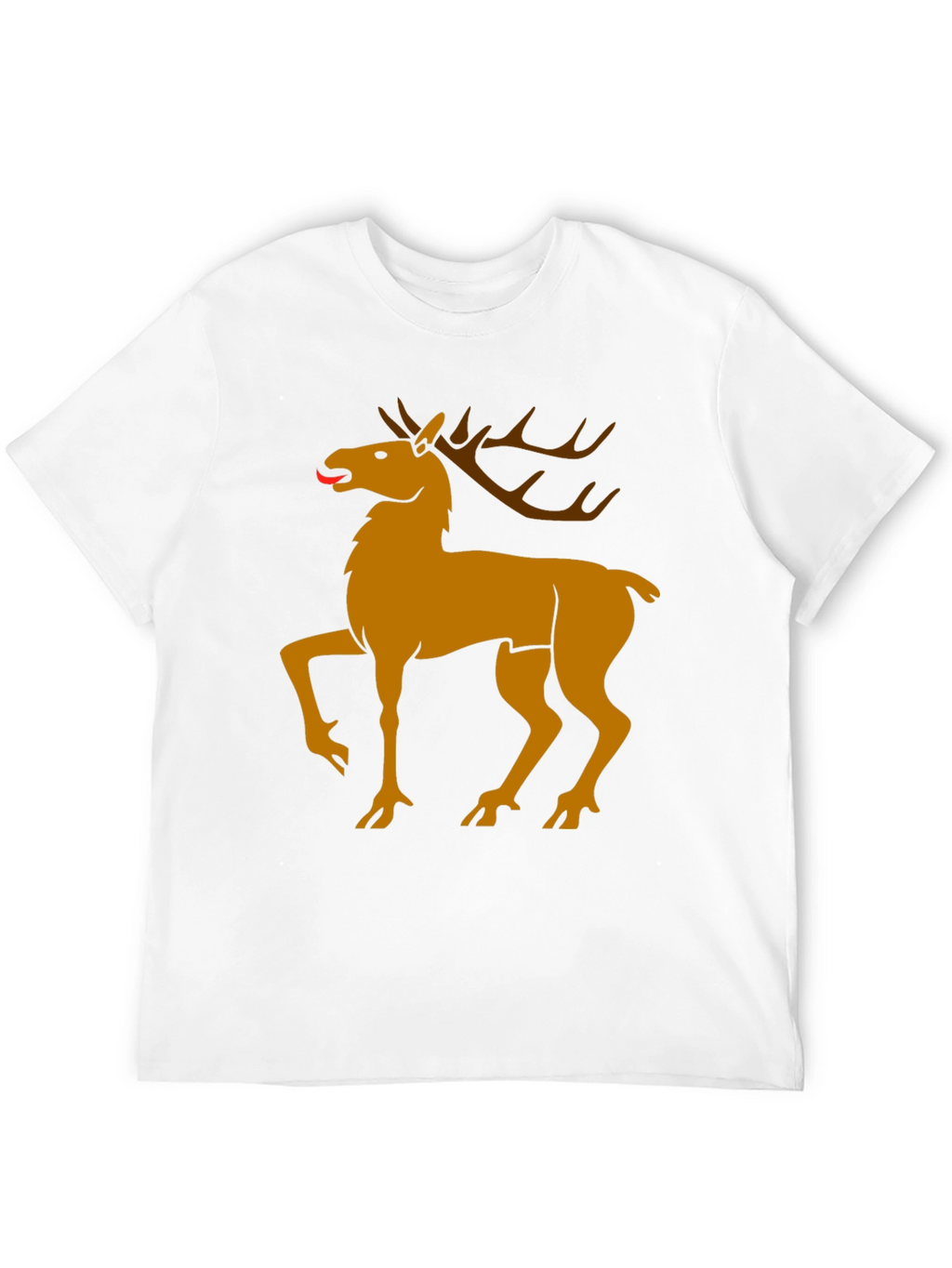 Black Tee with Golden Deer Graphic