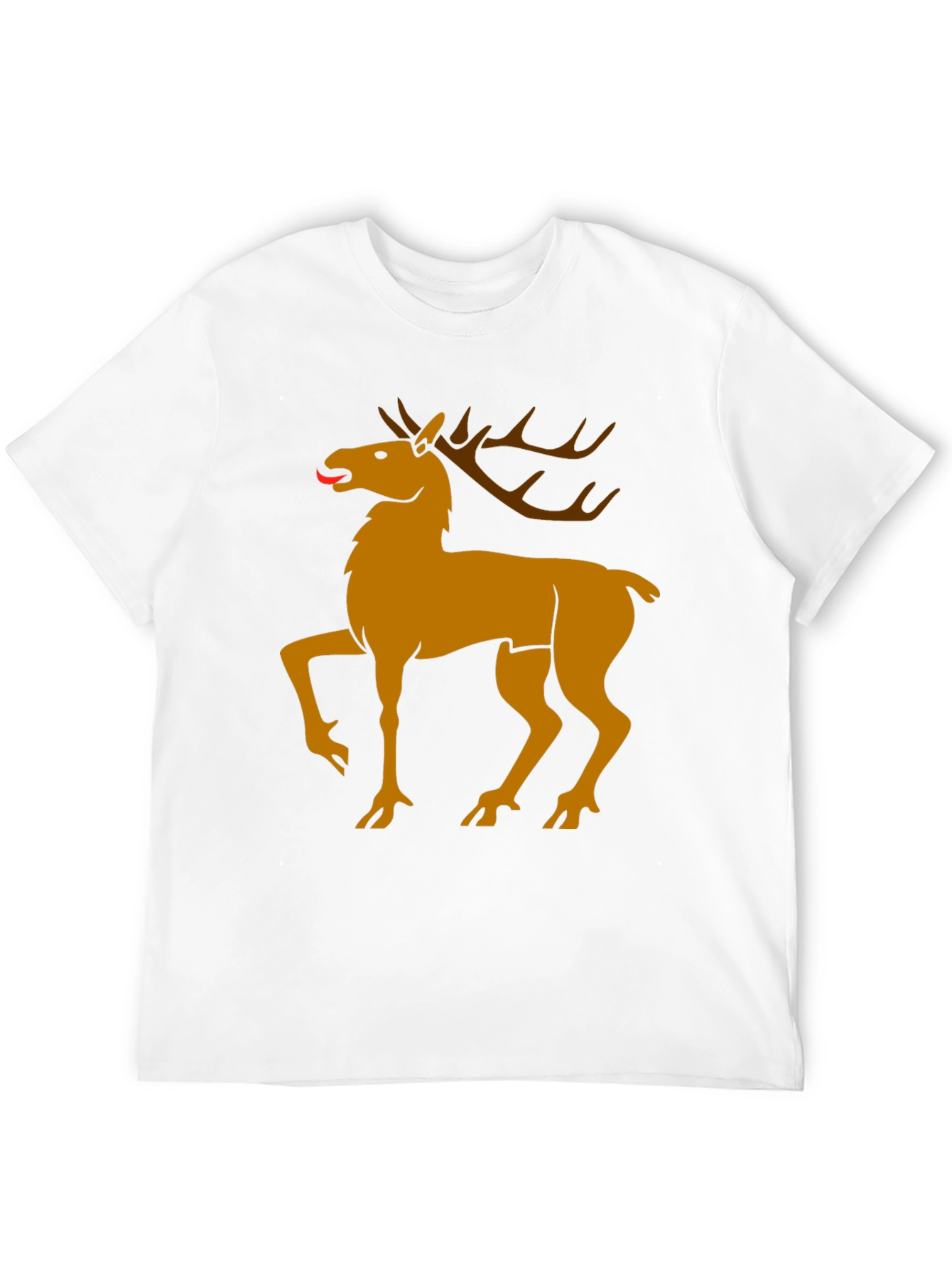 Black Tee with Golden Deer Graphic