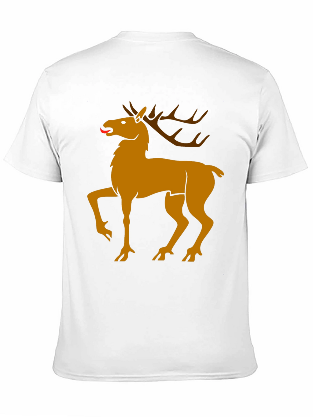 Black Tee with Golden Deer Graphic