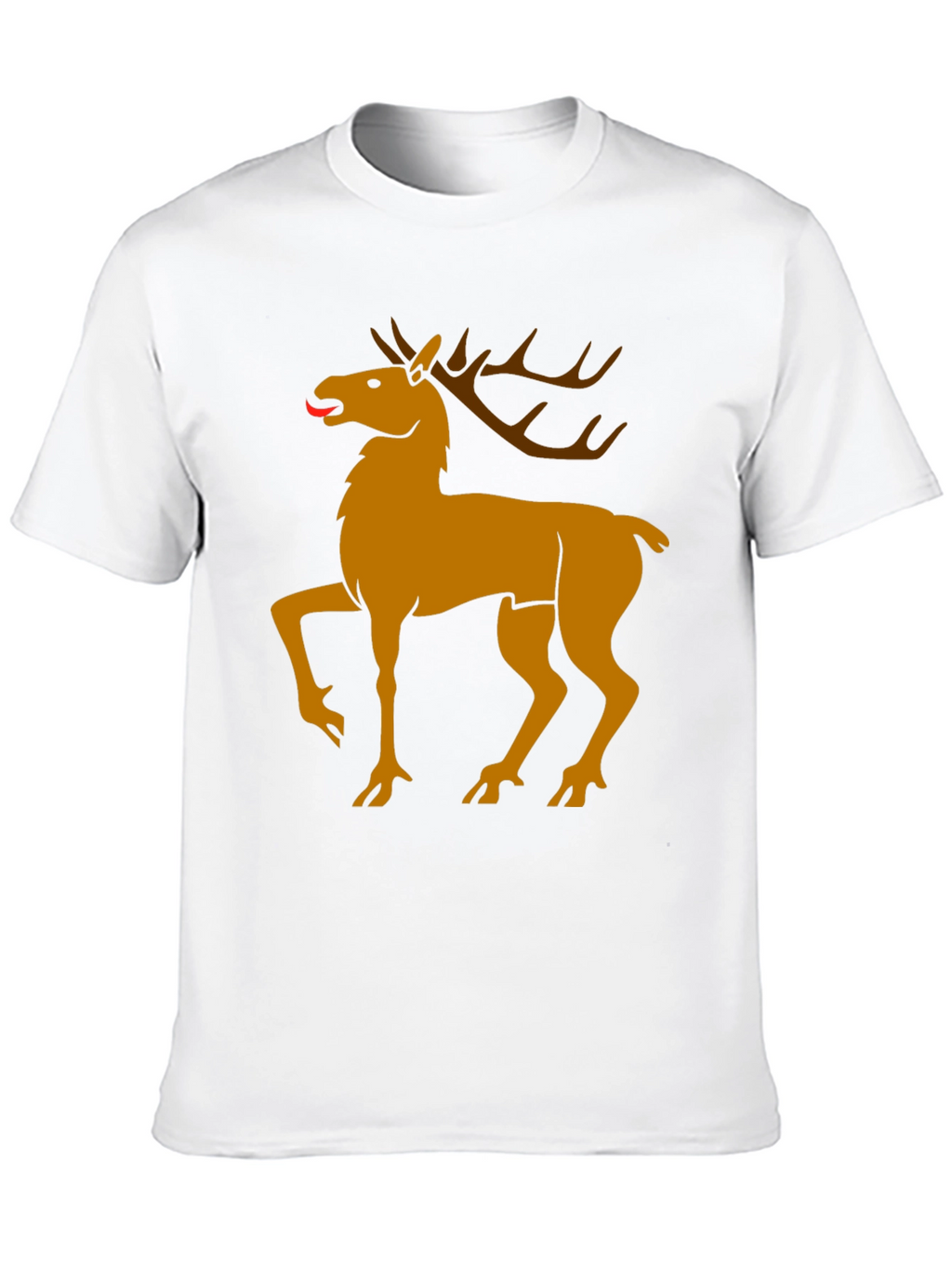 Black Tee with Golden Deer Graphic