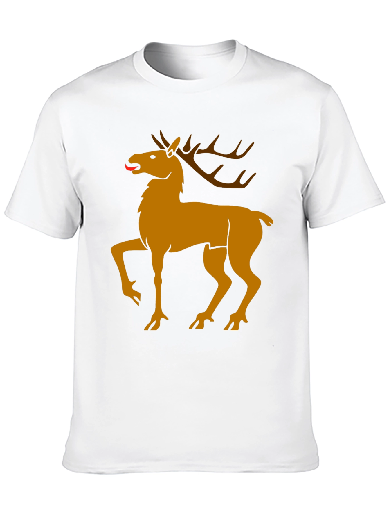 Black Tee with Golden Deer Graphic