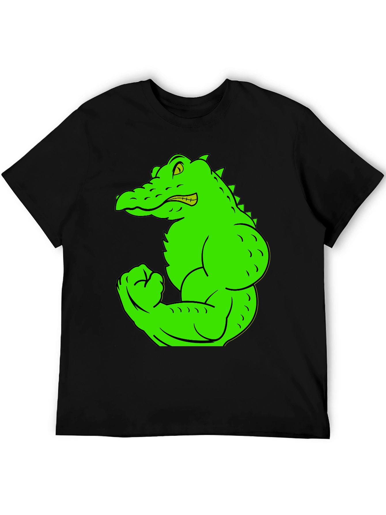 Muscle Gator Graphic Tee - Black Cotton T-Shirt