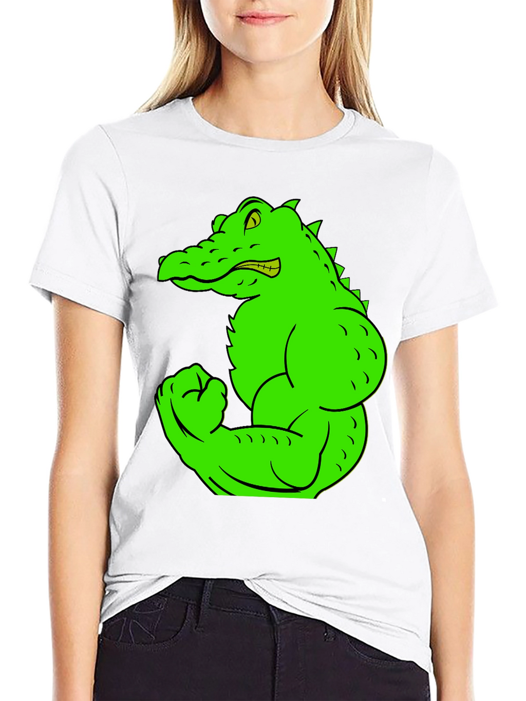Muscle Gator Graphic Tee - Black Cotton T-Shirt