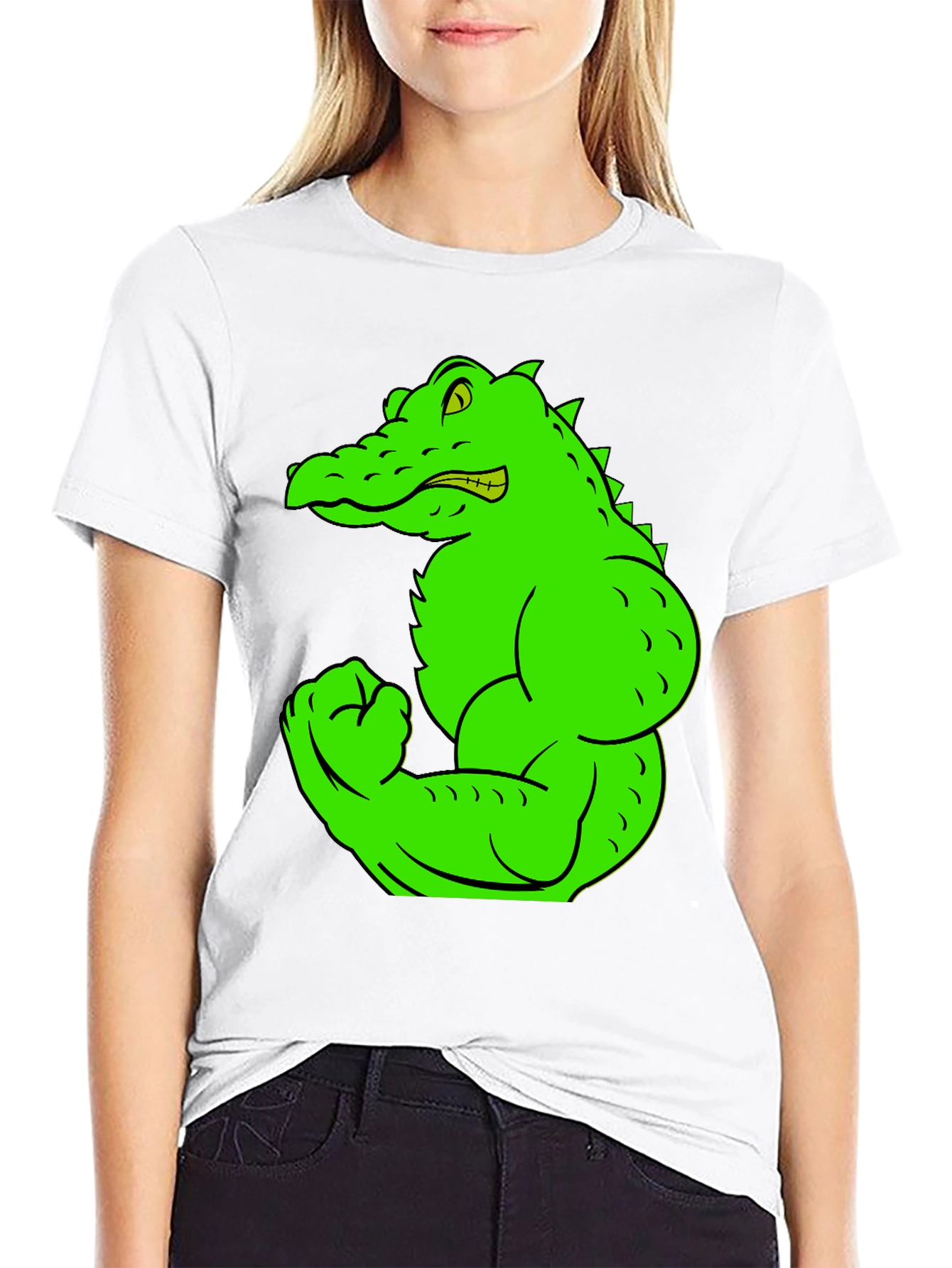 Muscle Gator Graphic Tee - Black Cotton T-Shirt