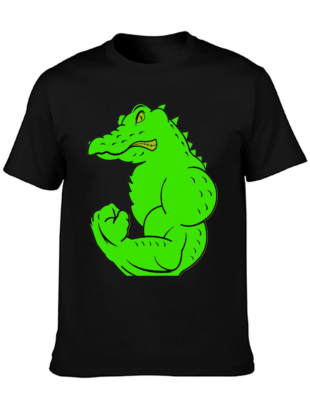 Muscle Gator Graphic Tee - Black Cotton T-Shirt