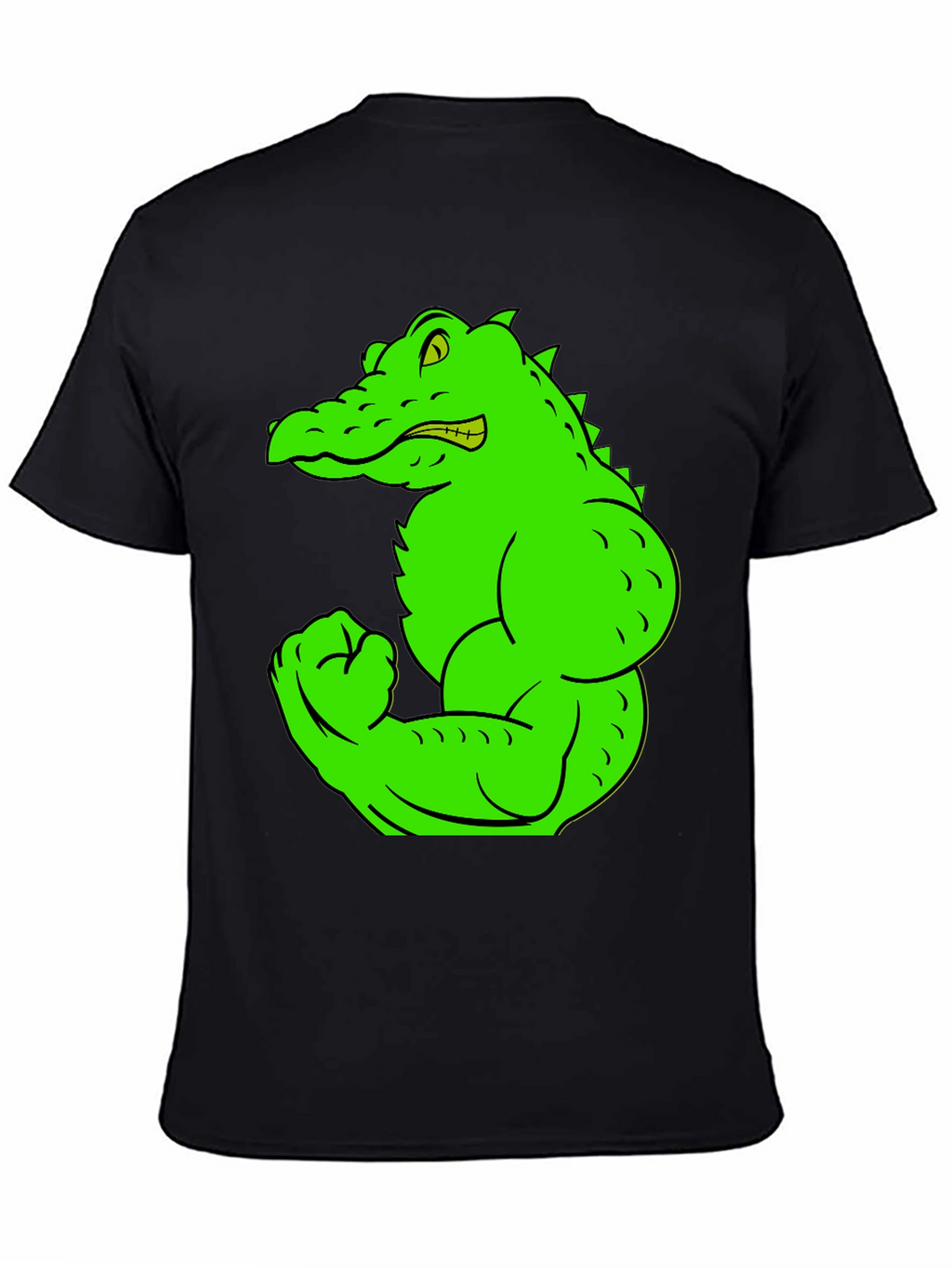 Muscle Gator Graphic Tee - Black Cotton T-Shirt
