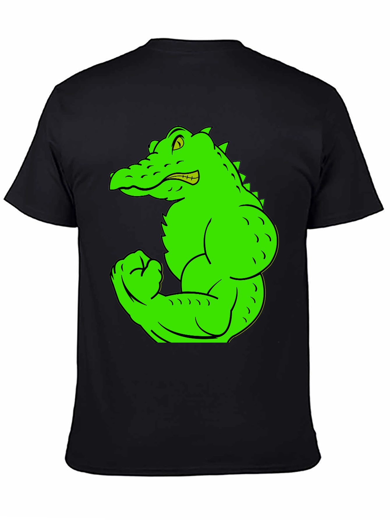 Muscle Gator Graphic Tee - Black Cotton T-Shirt