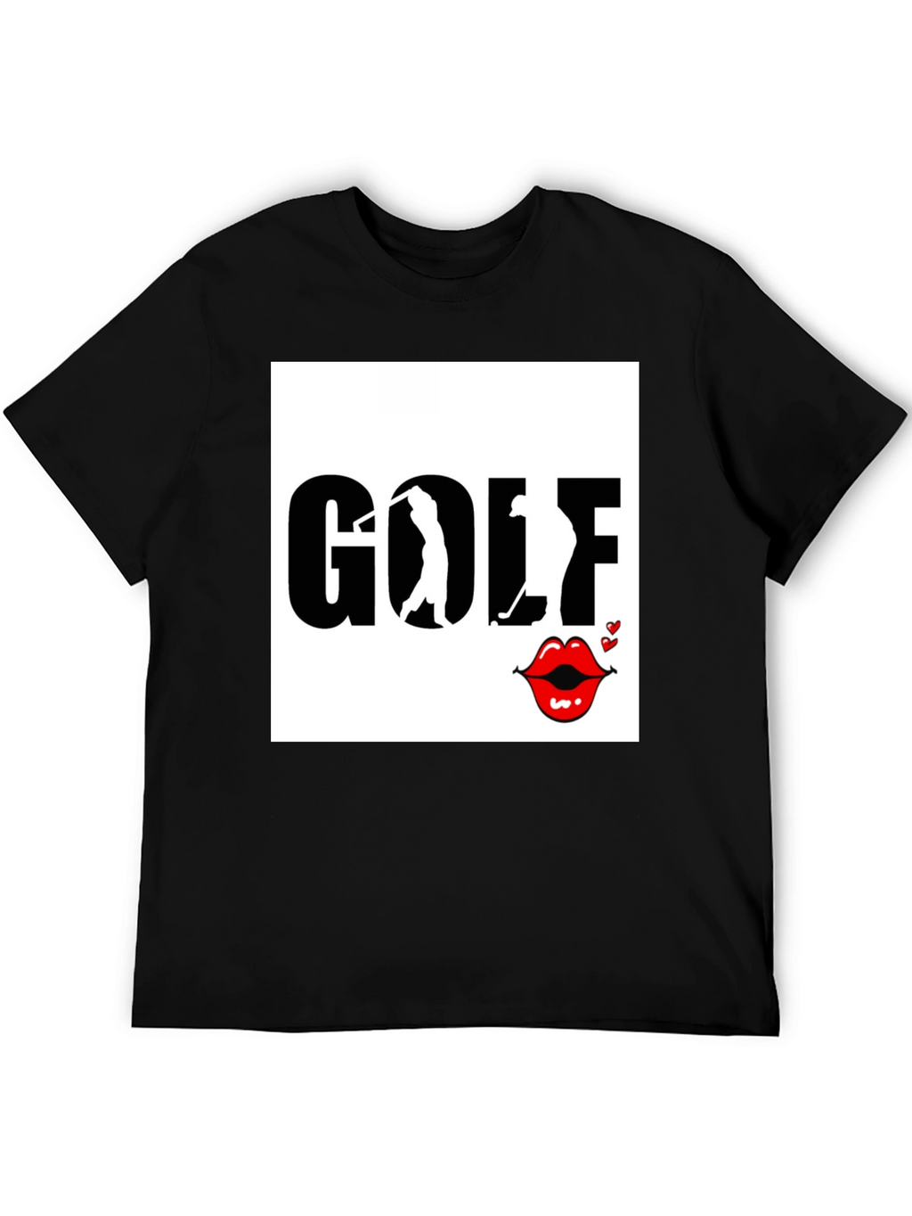 Golf and Lips Graphic Tee - Trendy Golfer Gift