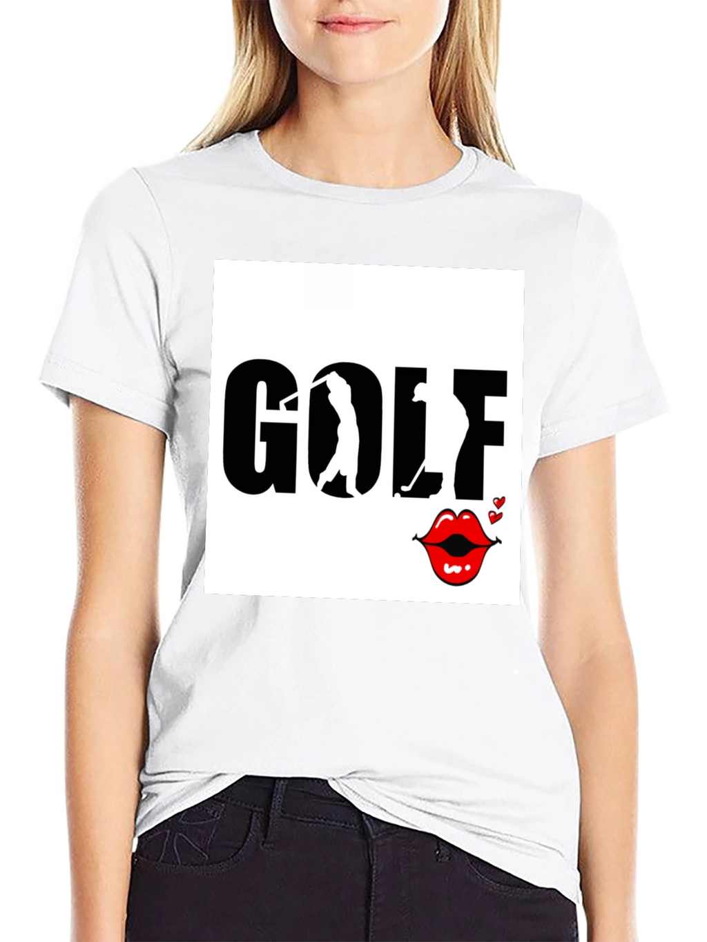 Golf and Lips Graphic Tee - Trendy Golfer Gift