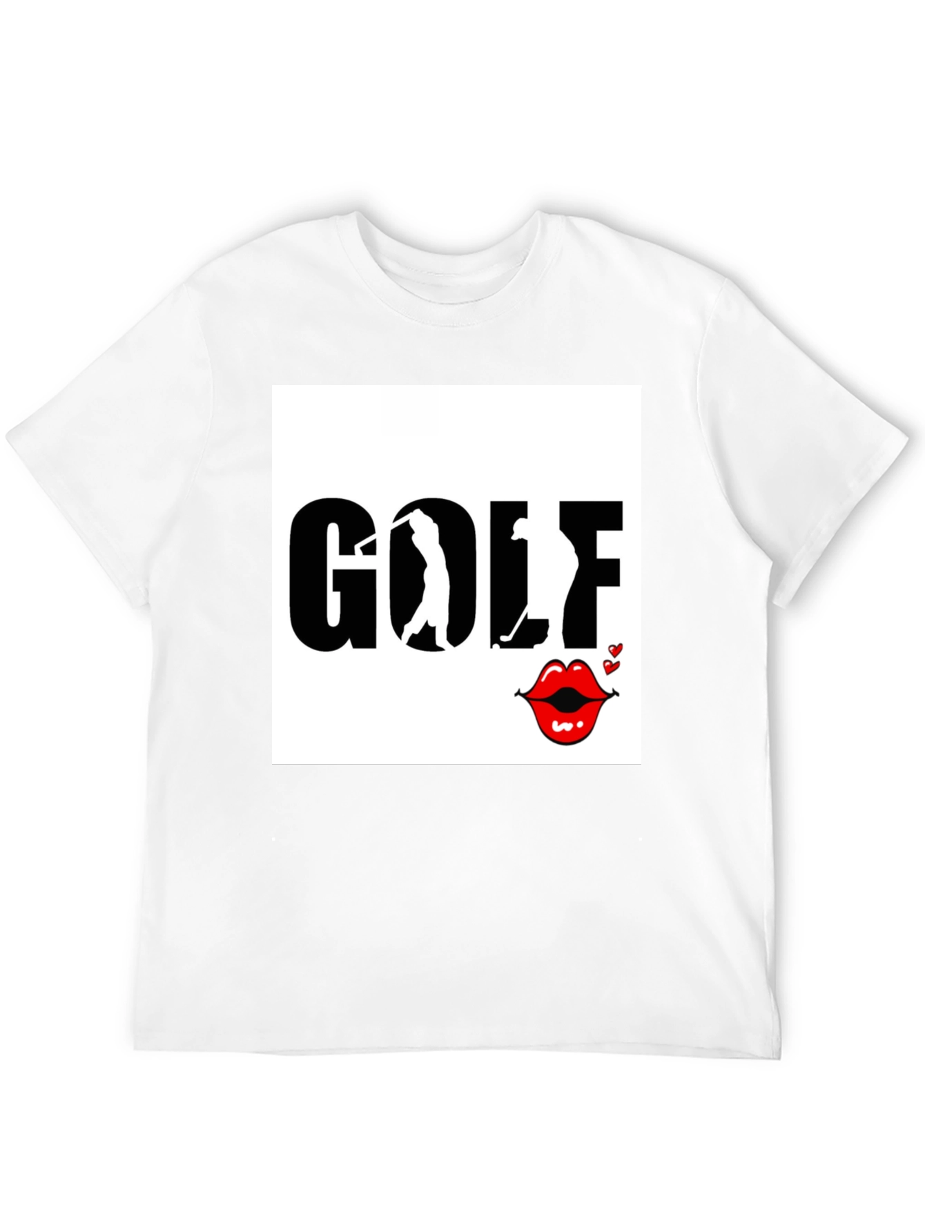Golf and Lips Graphic Tee - Trendy Golfer Gift