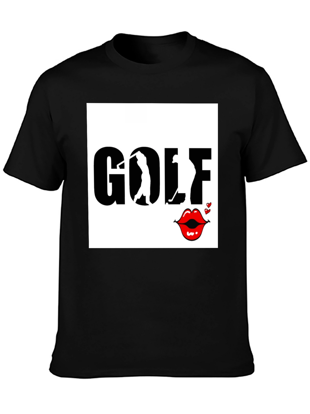 Golf and Lips Graphic Tee - Trendy Golfer Gift