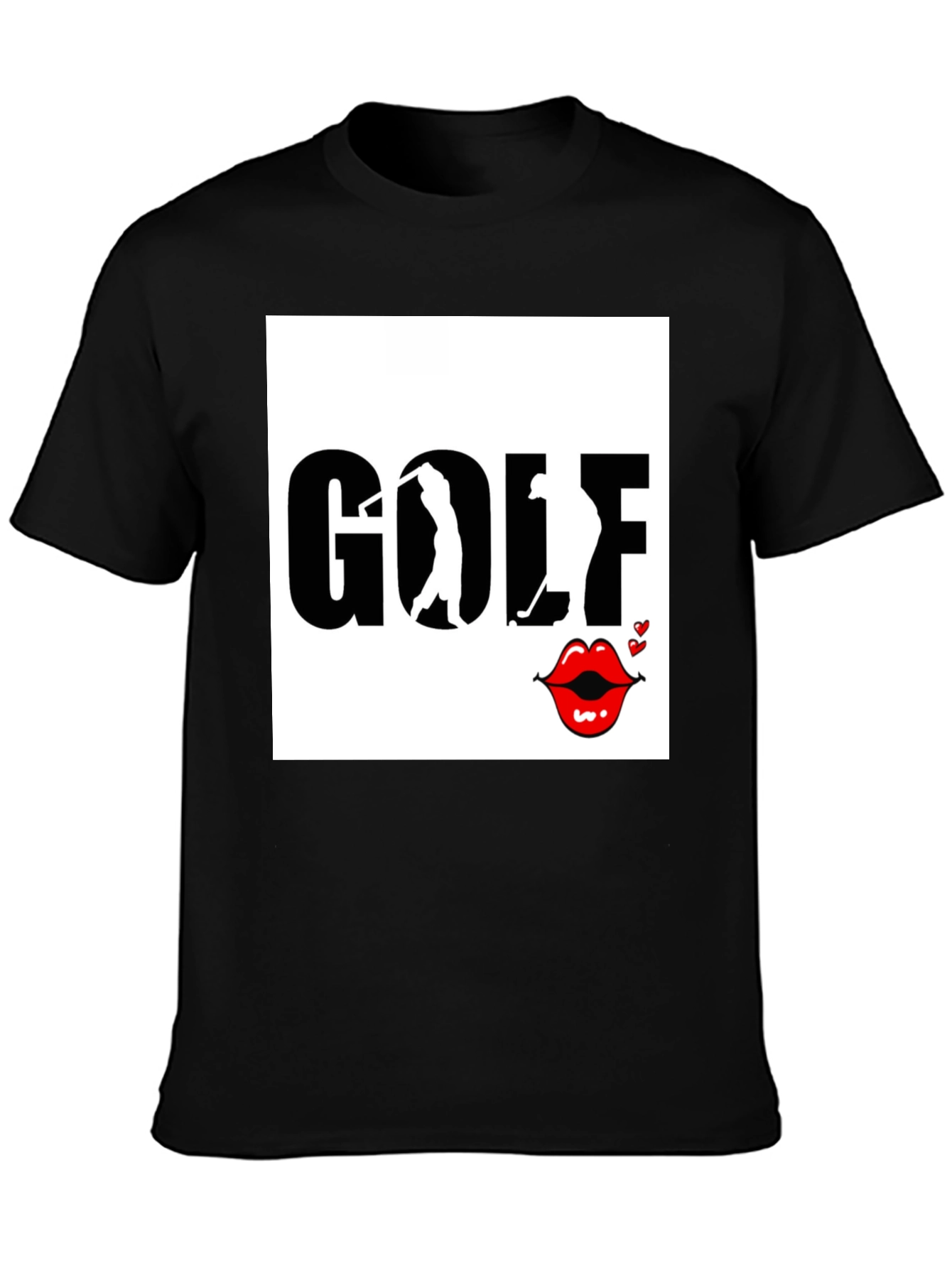Golf and Lips Graphic Tee - Trendy Golfer Gift