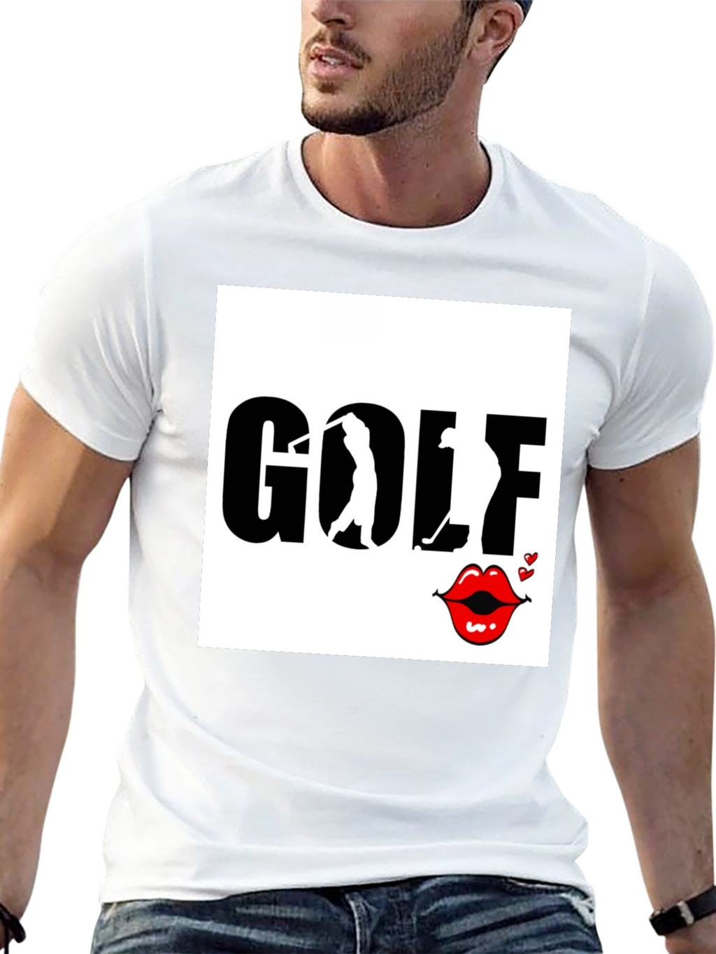 Golf and Lips Graphic Tee - Trendy Golfer Gift