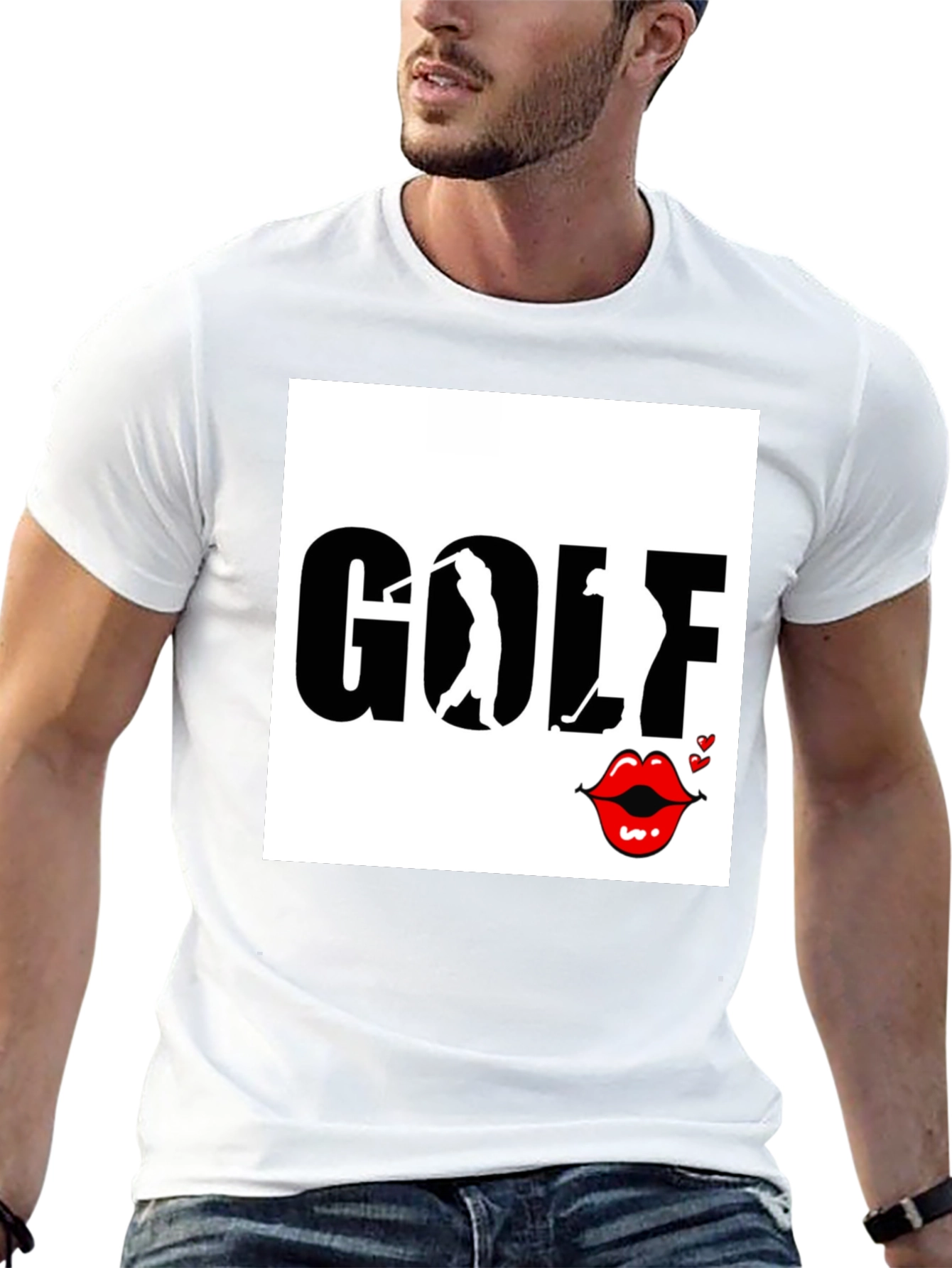 Golf and Lips Graphic Tee - Trendy Golfer Gift
