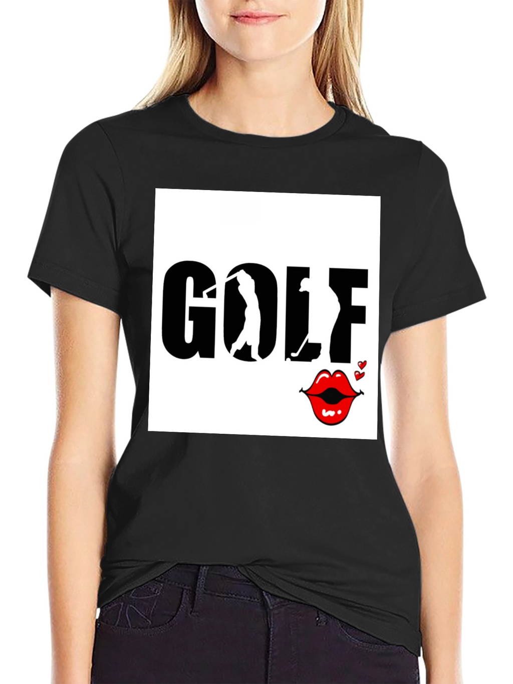 Golf and Lips Graphic Tee - Trendy Golfer Gift