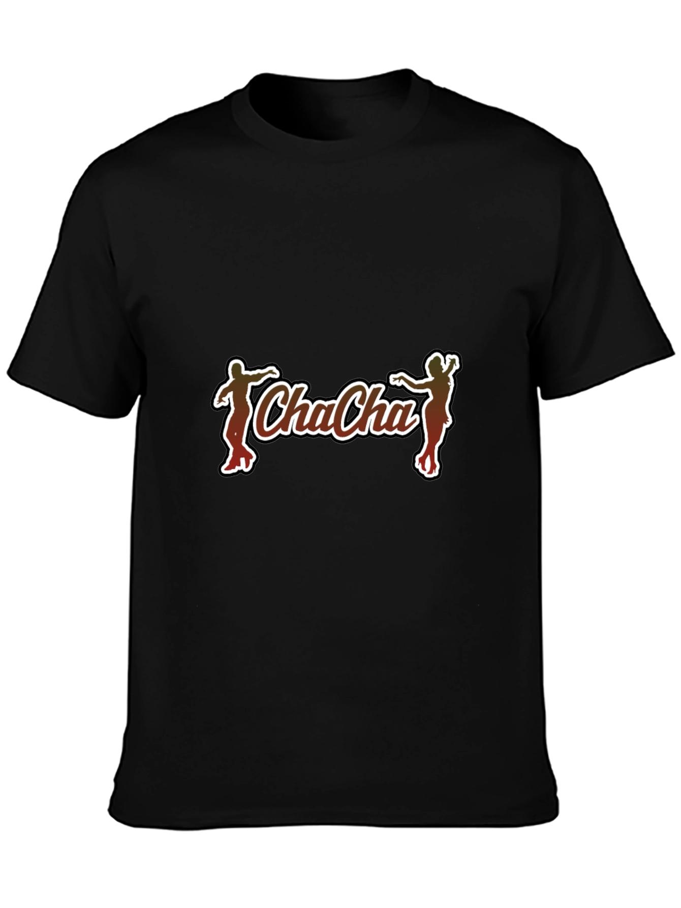 Cha-Cha Graphic Tee - Black Cotton Casual T-Shirt
