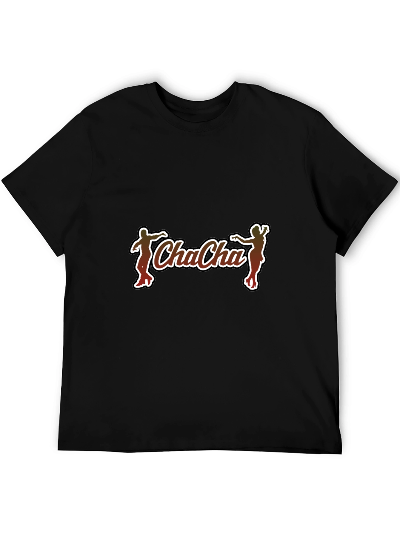 Cha-Cha Graphic Tee - Black Cotton Casual T-Shirt