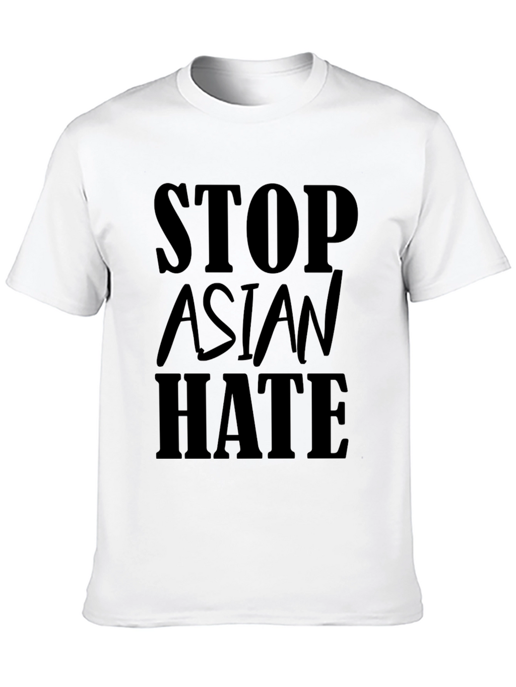 Stop Asian Hate T-Shirt - Black Crew Neck Tee