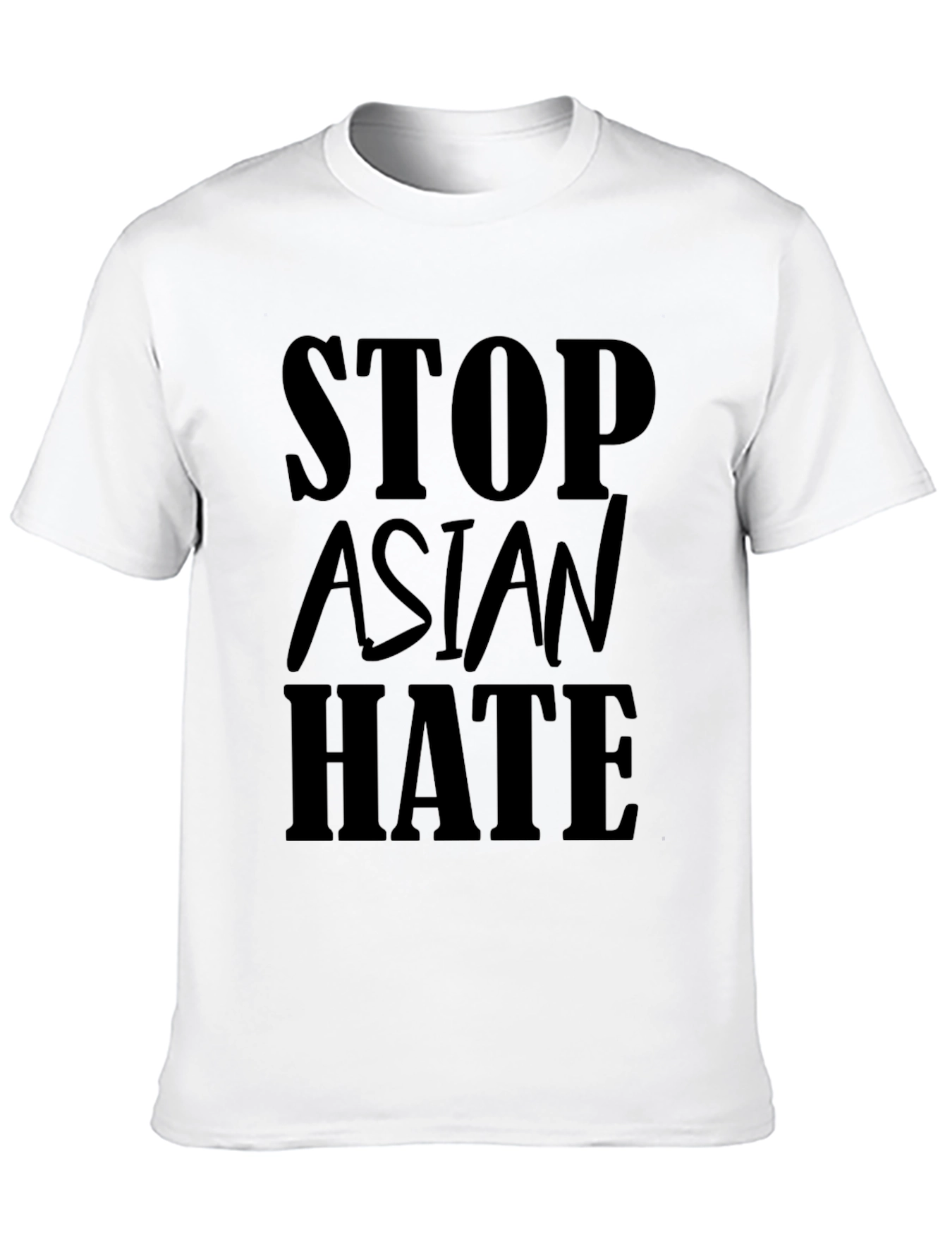 Stop Asian Hate T-Shirt - Black Crew Neck Tee