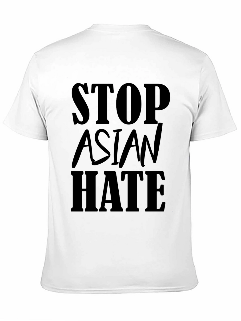 Stop Asian Hate T-Shirt - Black Crew Neck Tee
