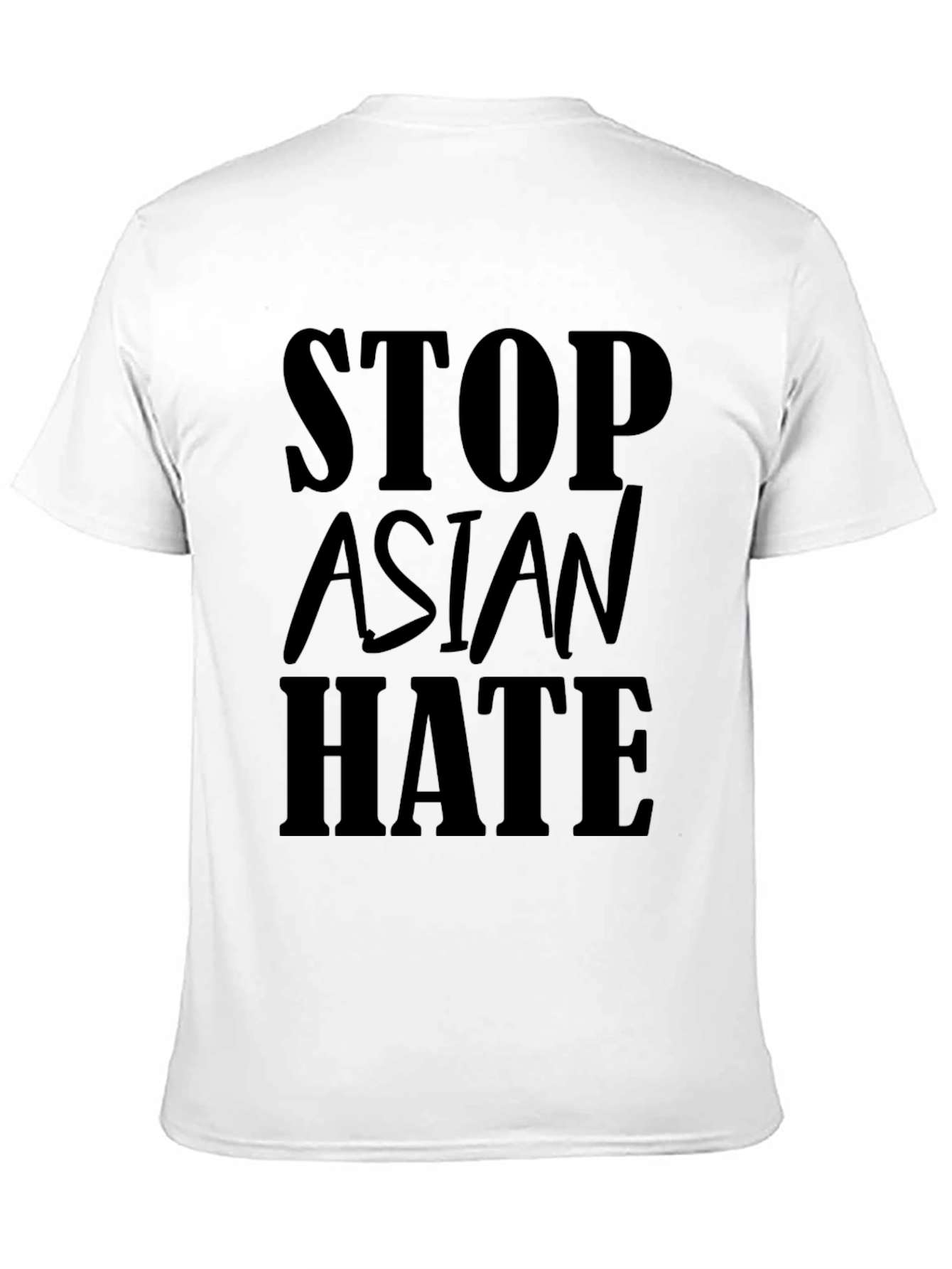 Stop Asian Hate T-Shirt - Black Crew Neck Tee