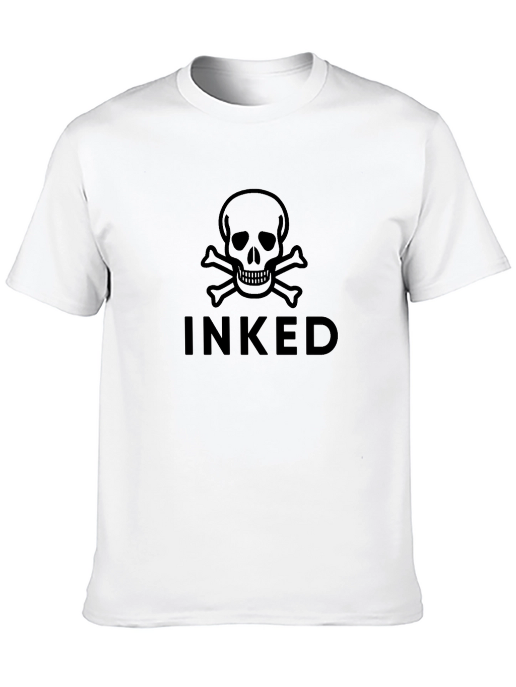 Inked Skull Graphic T-Shirt - Black Cotton