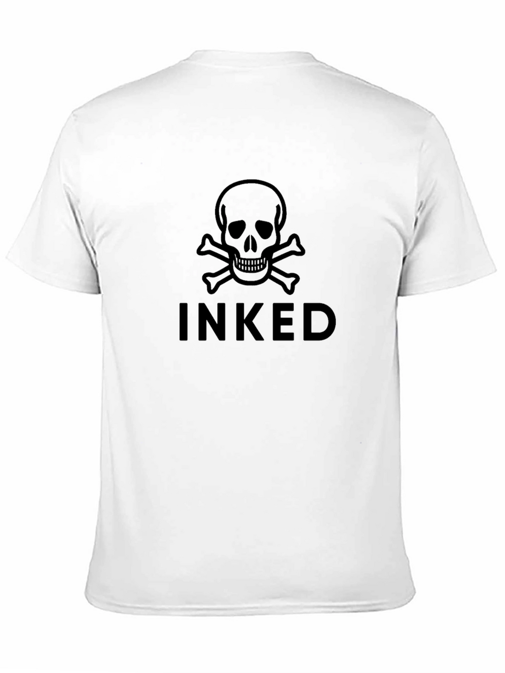 Inked Skull Graphic T-Shirt - Black Cotton