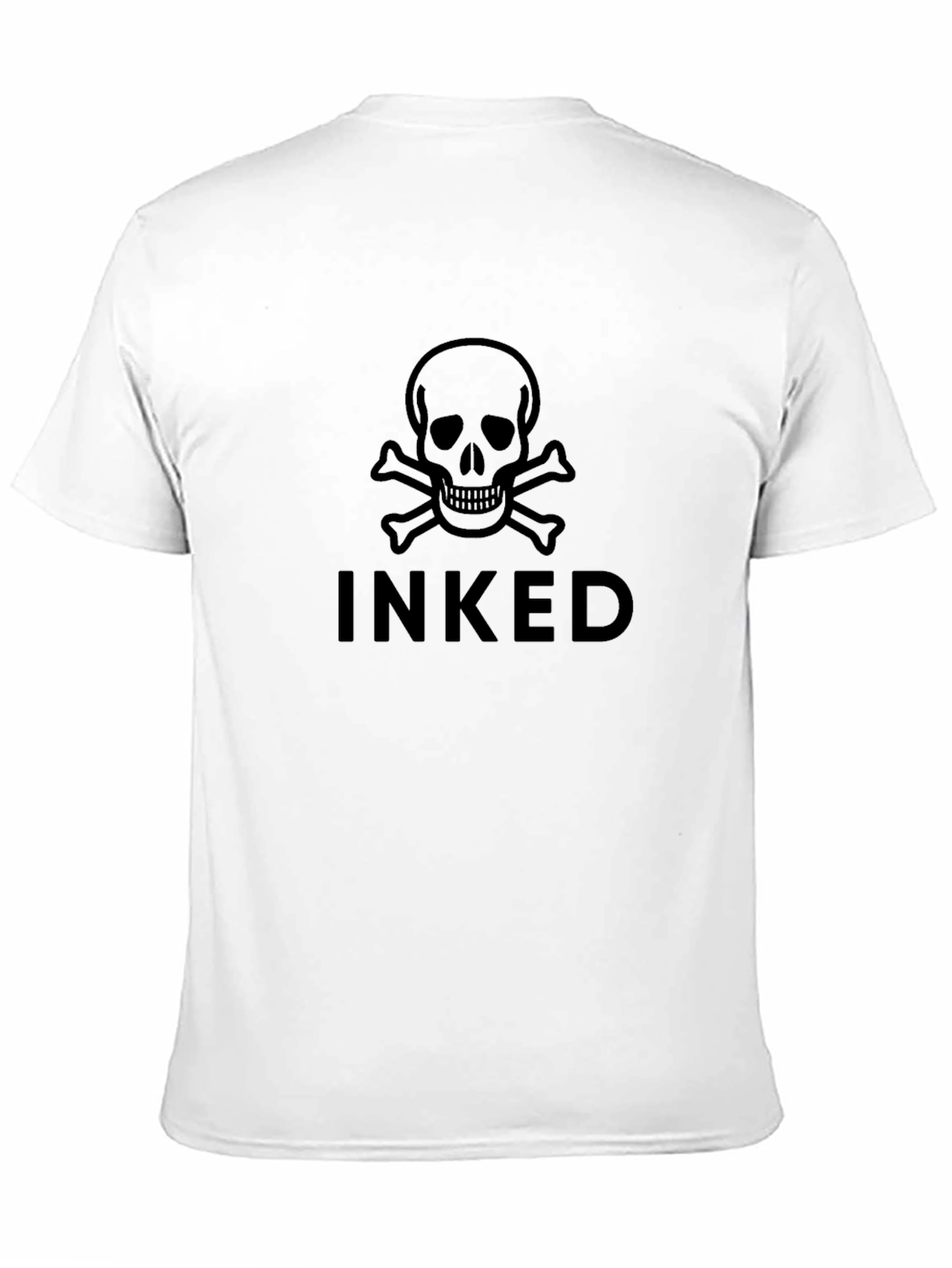 Inked Skull Graphic T-Shirt - Black Cotton