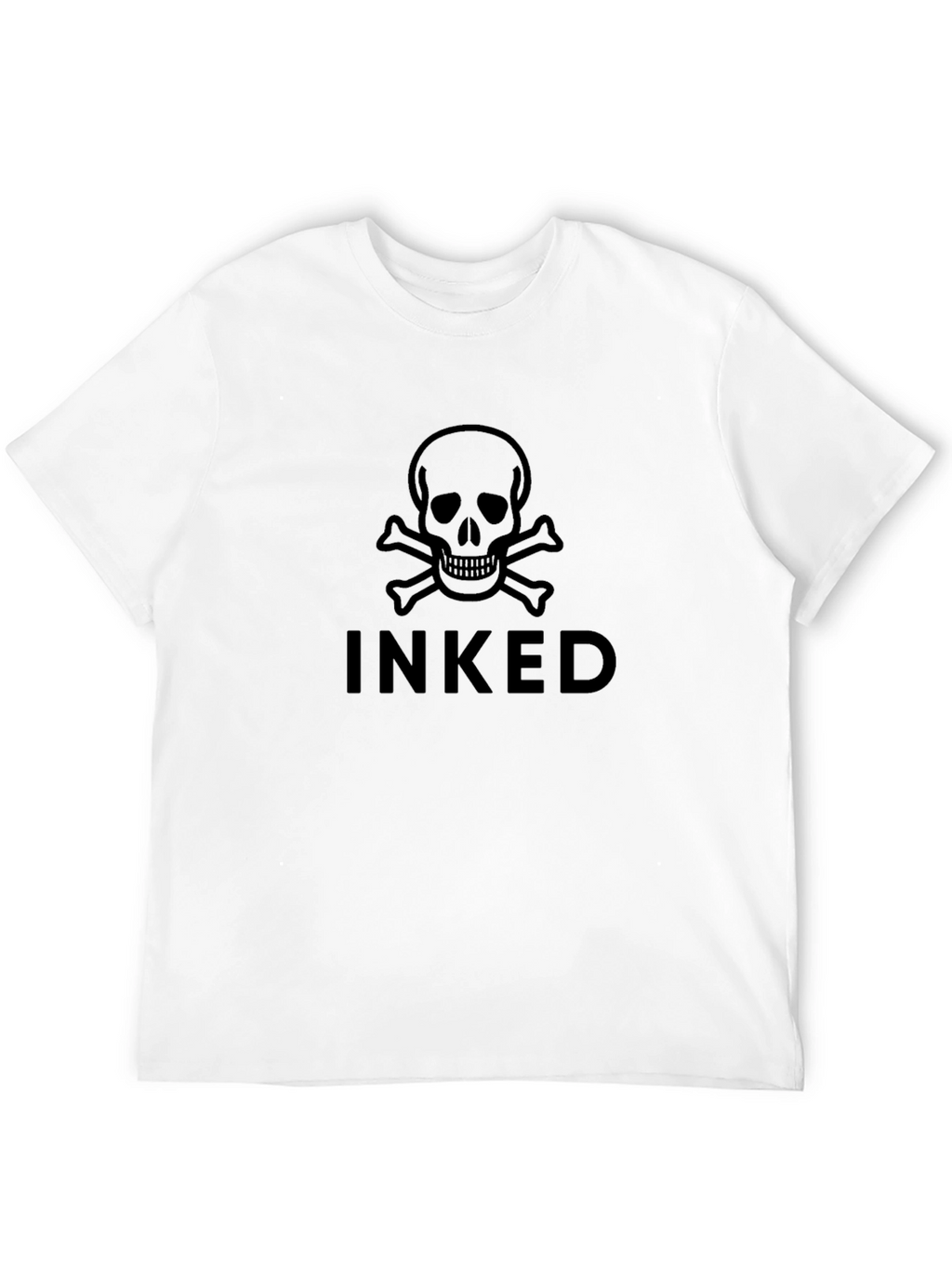 Inked Skull Graphic T-Shirt - Black Cotton
