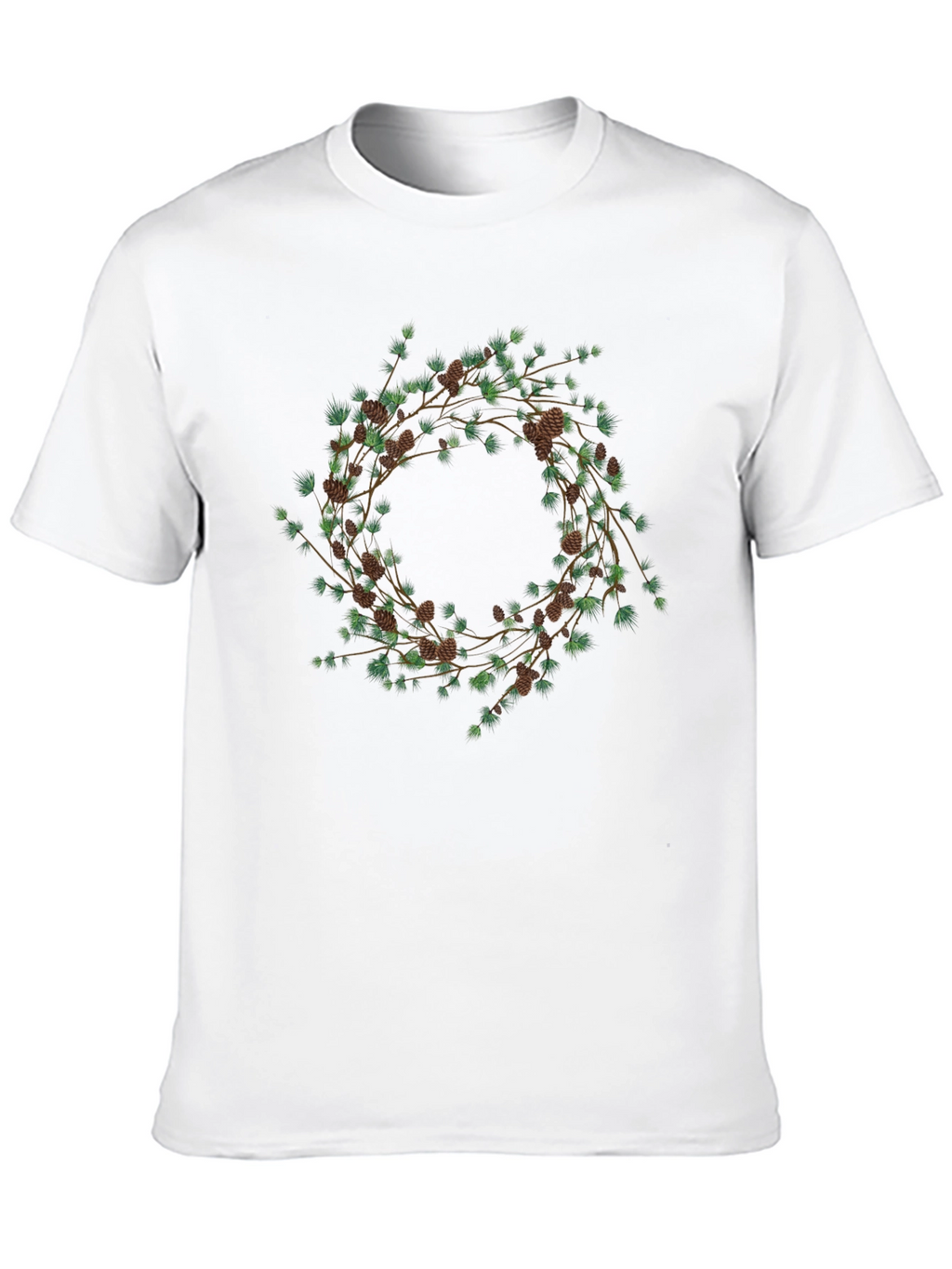 Nature Wreath Graphic T-Shirt - Black Cotton Tee