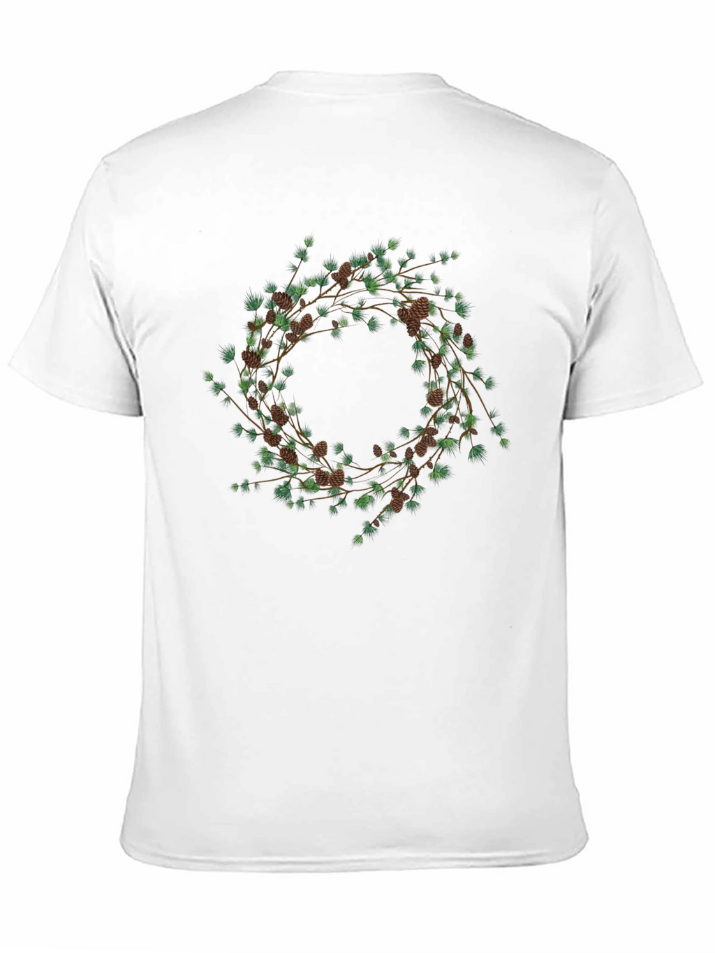 Nature Wreath Graphic T-Shirt - Black Cotton Tee