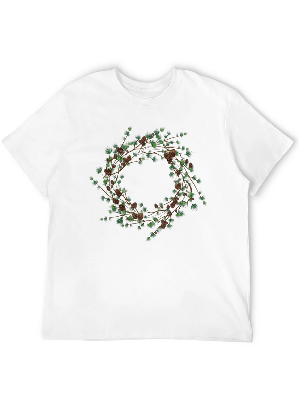 Nature Wreath Graphic T-Shirt - Black Cotton Tee
