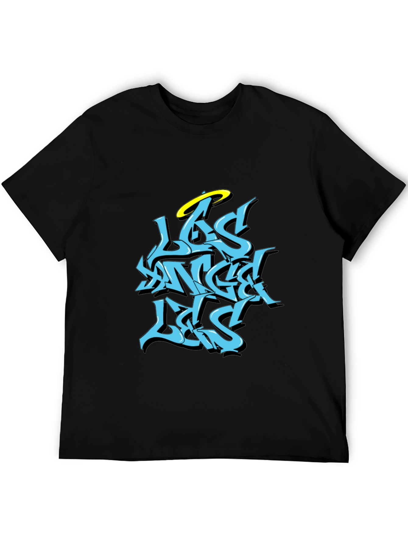 Los Angeles Angel T-Shirt - Black Graphic Tee