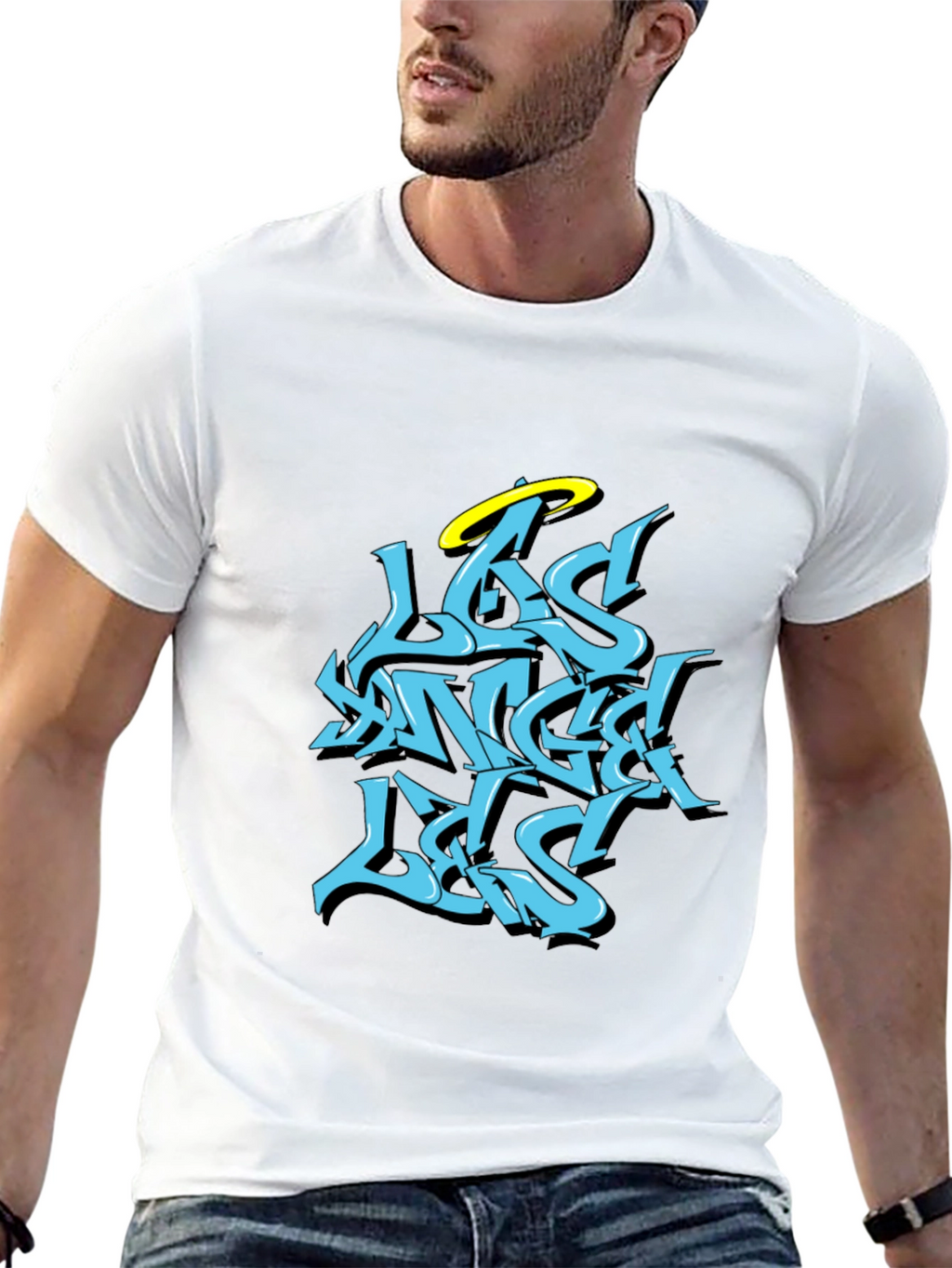 Los Angeles Angel T-Shirt - Black Graphic Tee