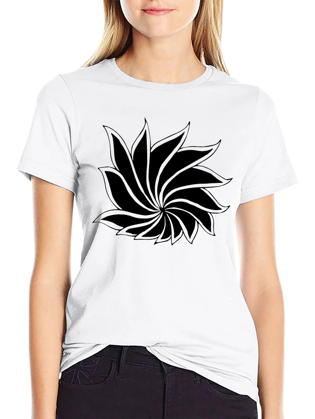 Black Floral Graphic T-Shirt - Casual Style