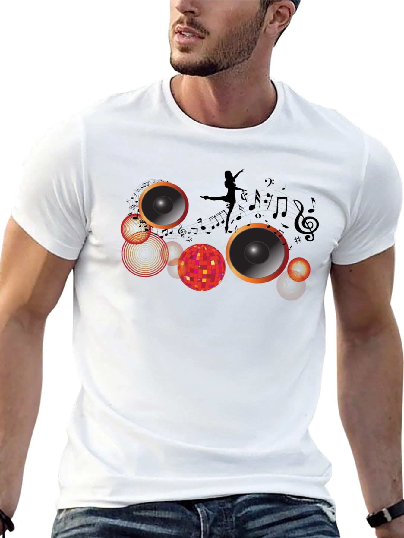 Music & Dance Graphic Black T-Shirt