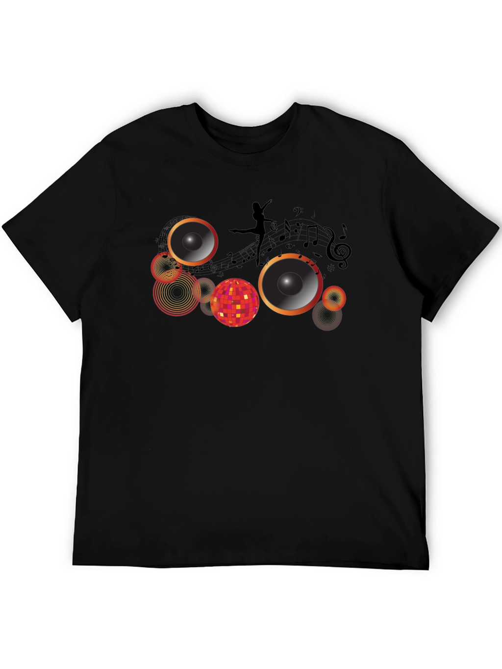 Music & Dance Graphic Black T-Shirt