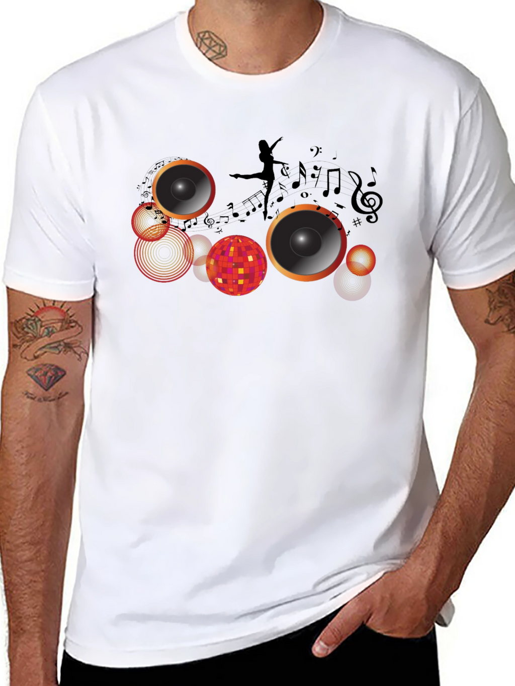 Music & Dance Graphic Black T-Shirt