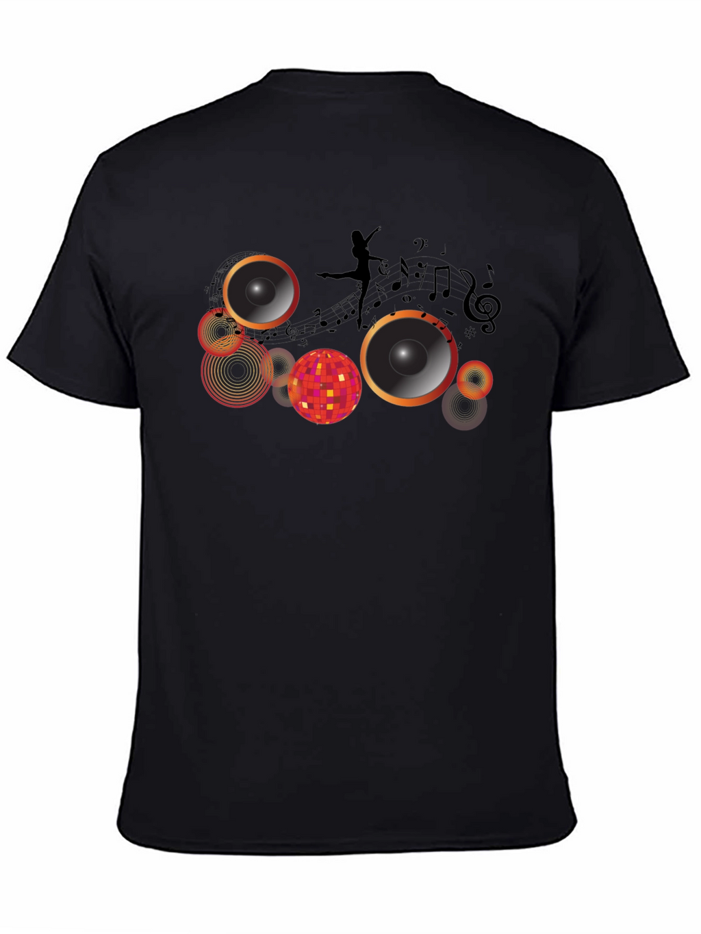 Music & Dance Graphic Black T-Shirt