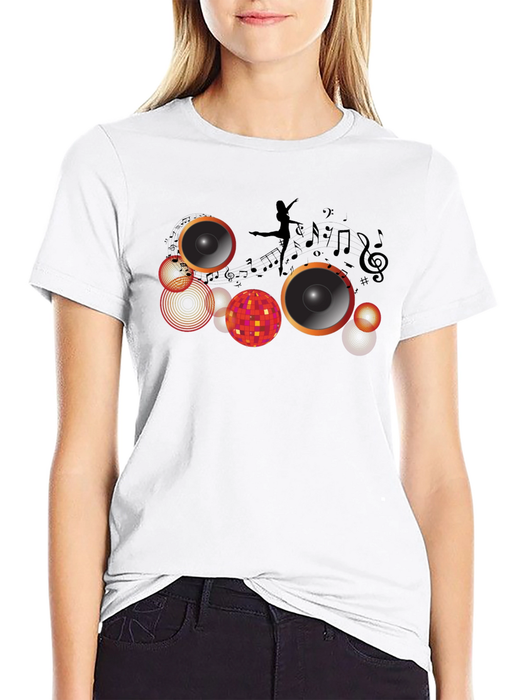 Music & Dance Graphic Black T-Shirt