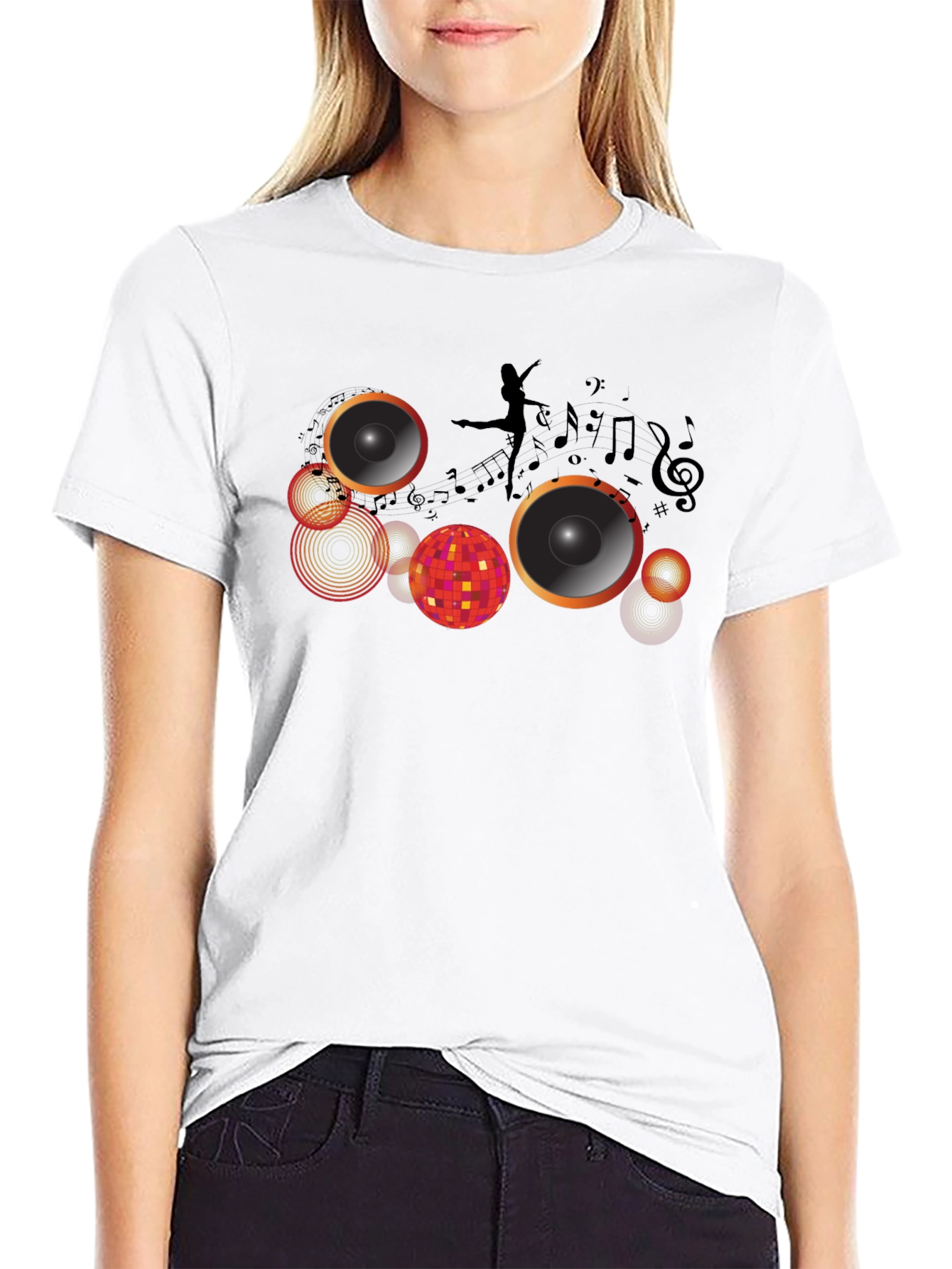Music & Dance Graphic Black T-Shirt